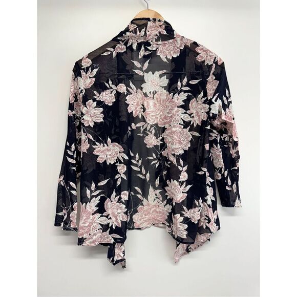 Jessica‎ Howard Light Jacket Size 12 Petite Black Pink Open Front NEW - Picture 9 of 10